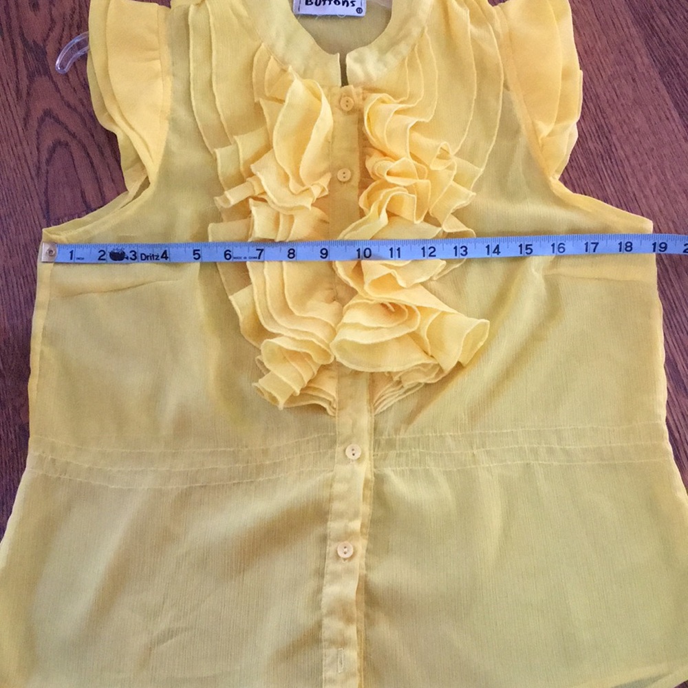 Yellow button down blouse - Picture 3 of 5